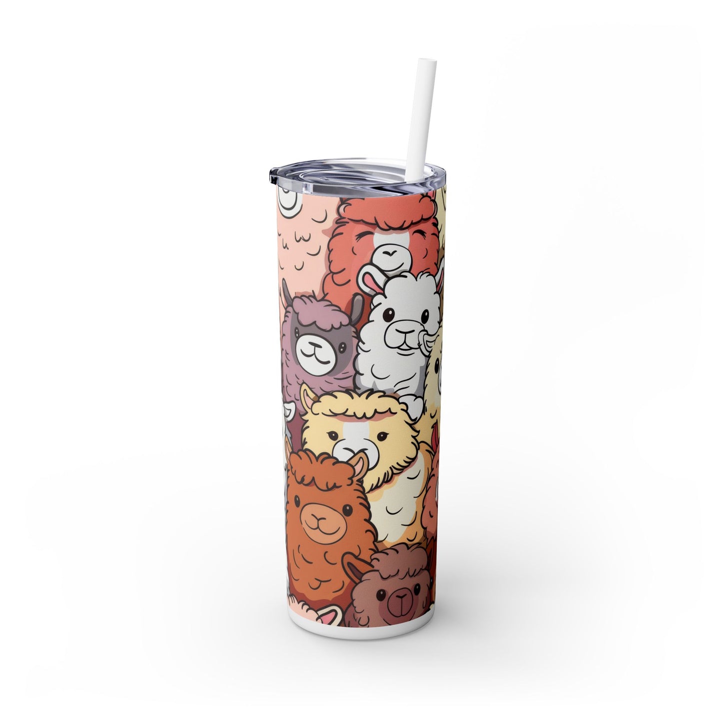 Cute Alpaca - SleekSip Skinny 20oz Tumbler with Straw