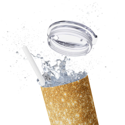 Gold Sparkles - SleekSip Skinny 20oz Tumbler with Straw