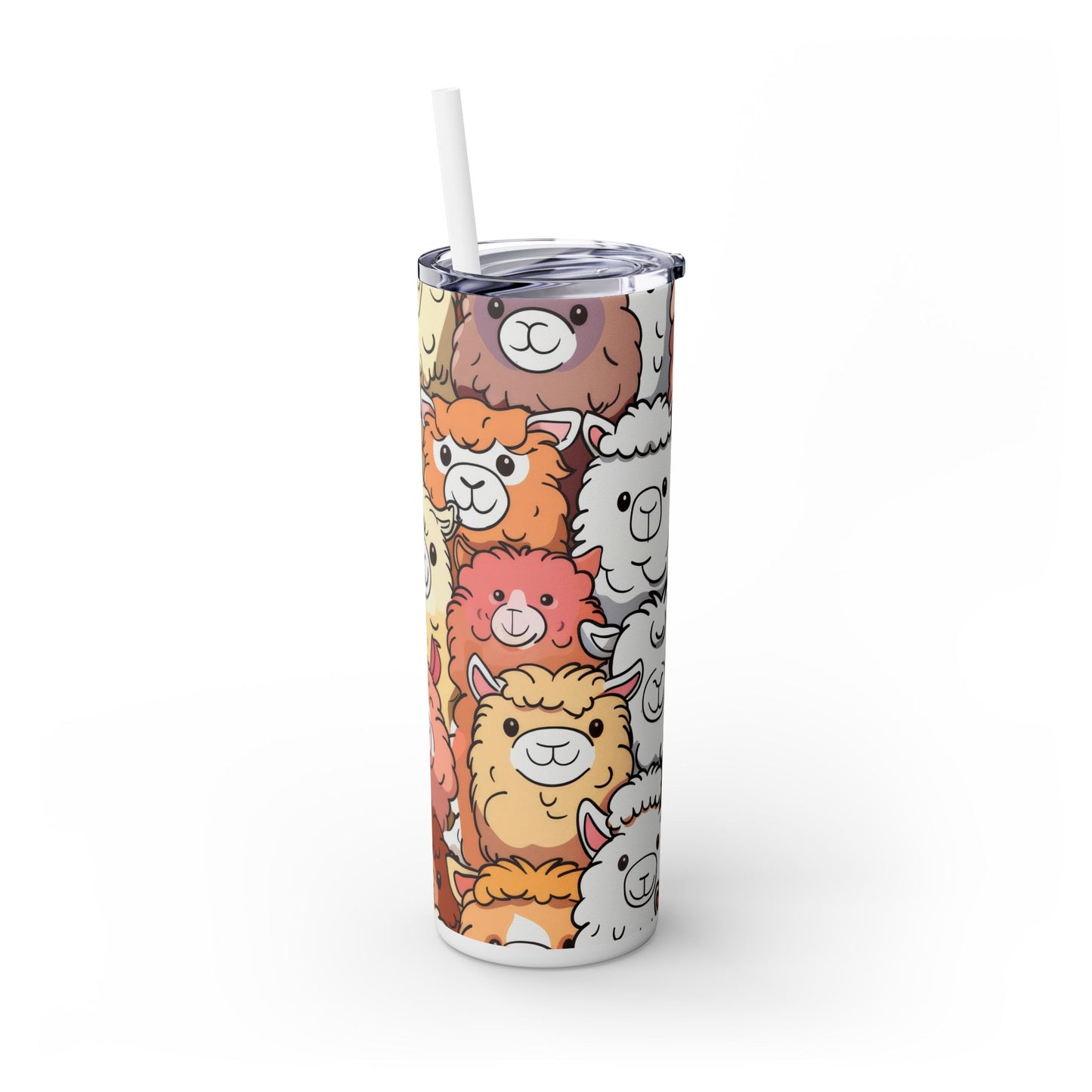 Cute Alpaca - SleekSip Skinny 20oz Tumbler with Straw