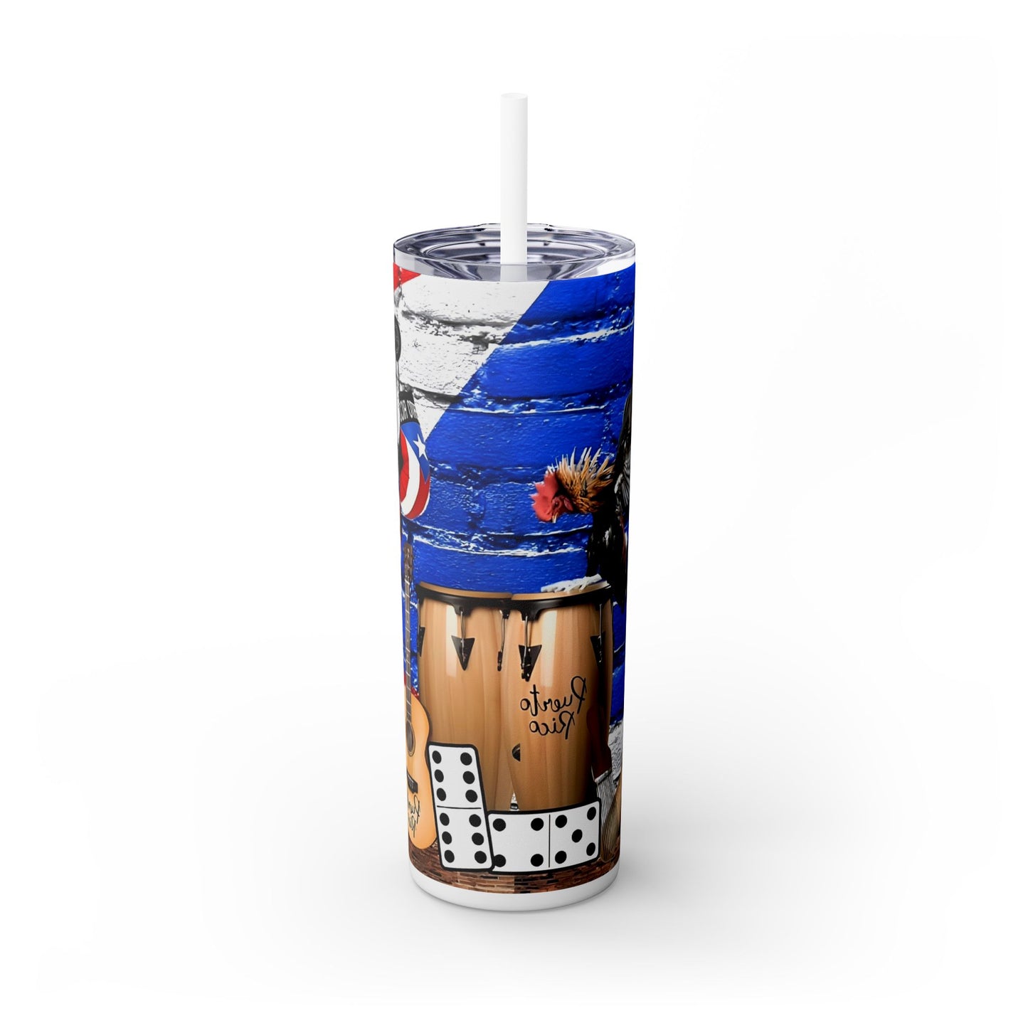 Puerto Rico - SleekSip Skinny 20oz Tumbler with Straw