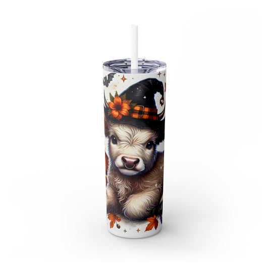 Cute Halloween Cow - SleekSip Skinny 20oz Tumbler with Straw