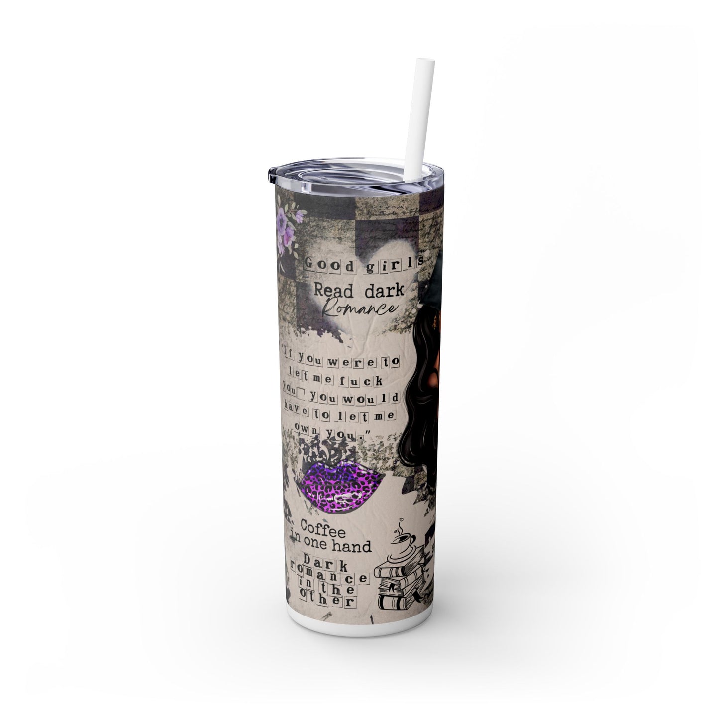 Bad Girl Book Geek - SleekSip Skinny 20oz Tumbler with Straw