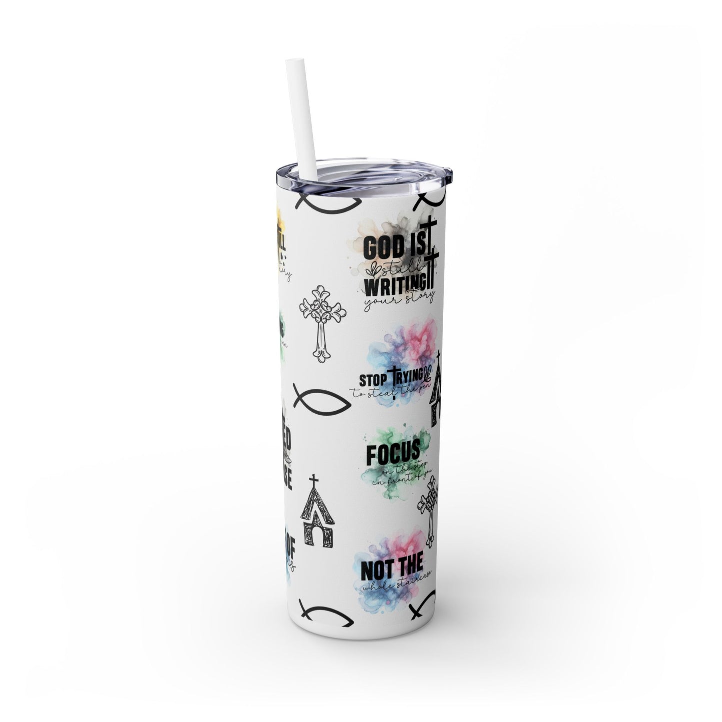 Religious Inspirational - SleekSip Skinny 20oz Tumbler with Straw