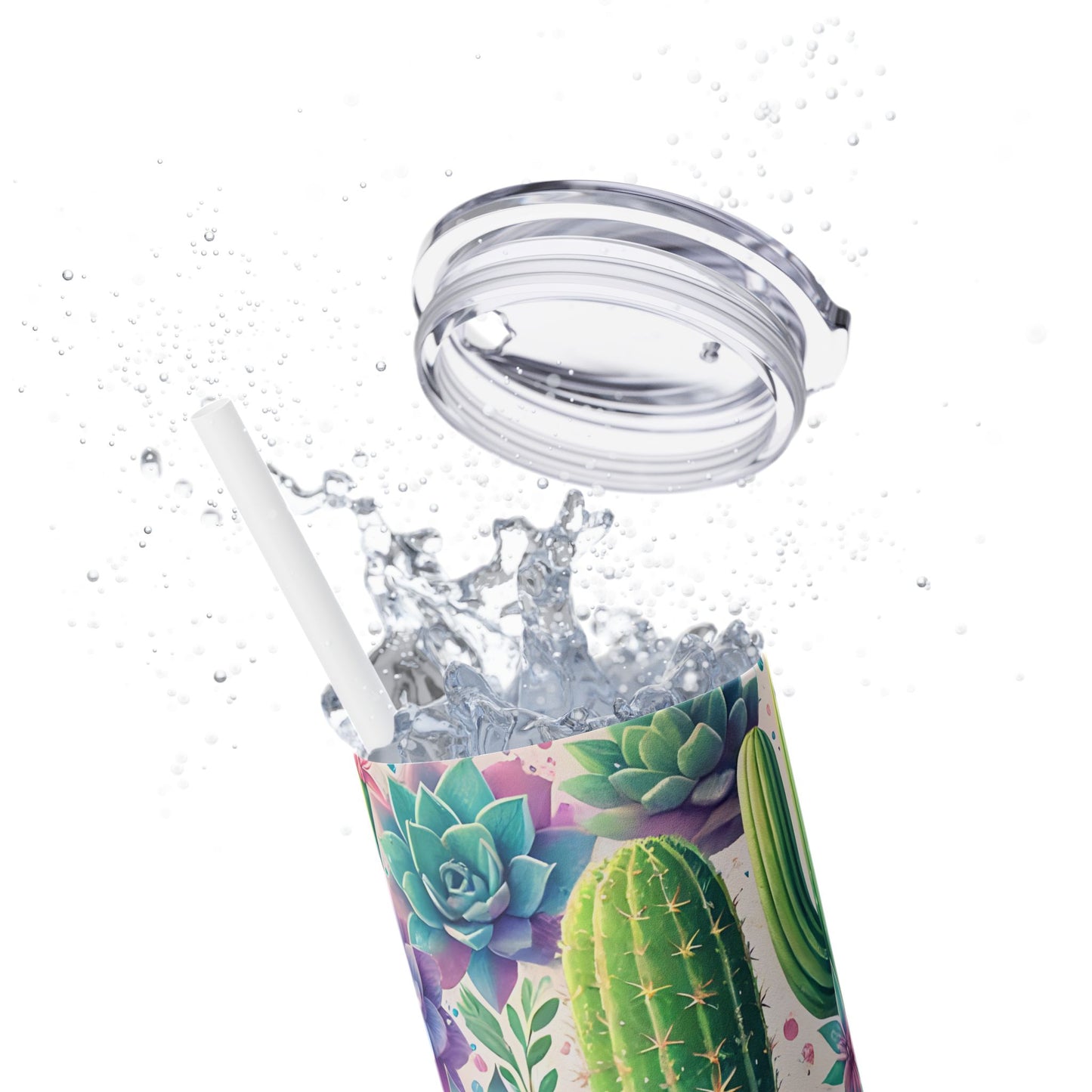 Cactus Flowers - SleekSip Skinny 20oz Tumbler with Straw