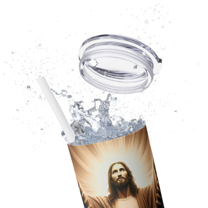 Jesus Christ zipper jacket - SleekSip Skinny 20oz Tumbler with Straw