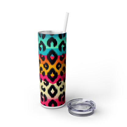 Colorful Animal Print - SleekSip Skinny 20oz Tumbler with Straw