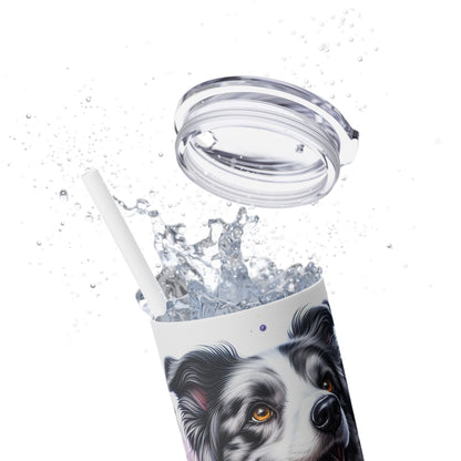 Border Collie - SleekSip Skinny 20oz Tumbler with Straw