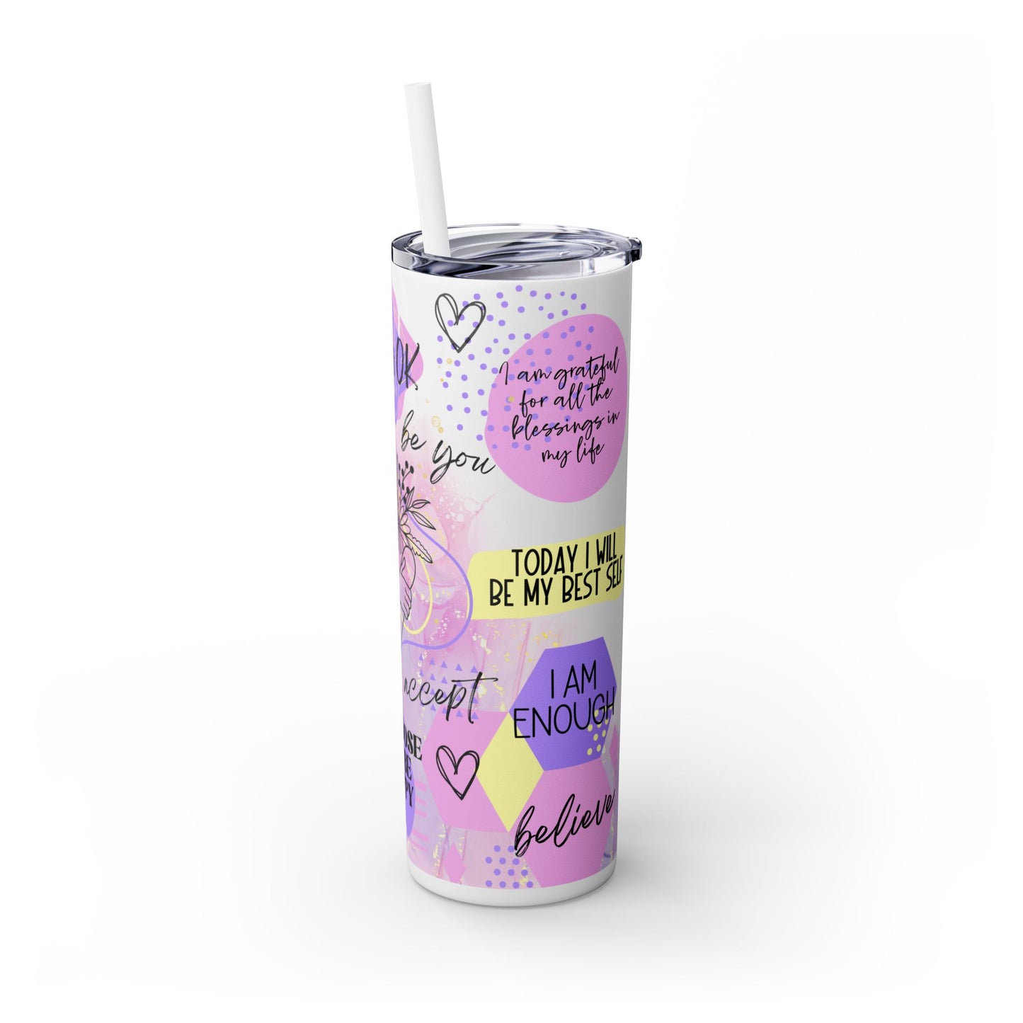 Inspiring Quotes - SleekSip Skinny 20oz Tumbler with Straw