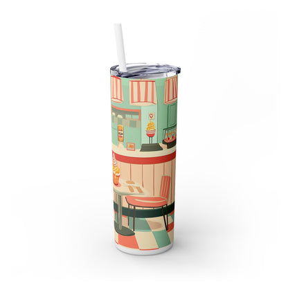 Retro Ice Cream Shop - SleekSip Skinny 20oz Tumbler with Straw