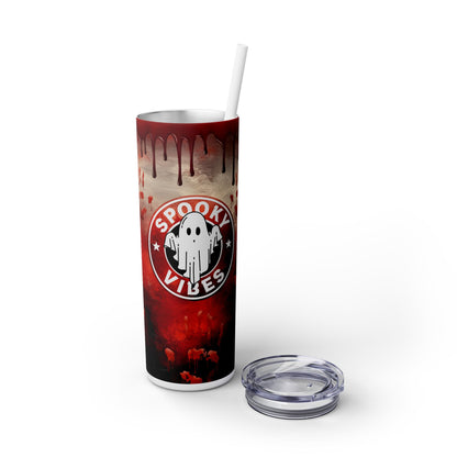 Bloody Red Spooky Vibes - SleekSip Skinny 20oz Tumbler with Straw