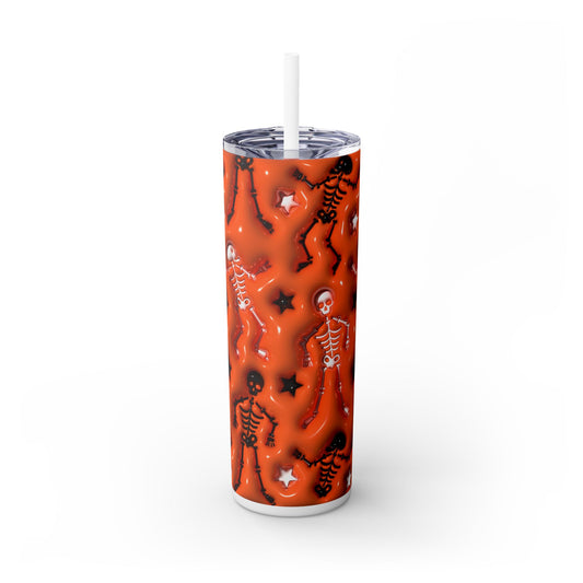 3D Inflated Halloween Bats - SleekSip Skinny 20oz Tumbler with Straw