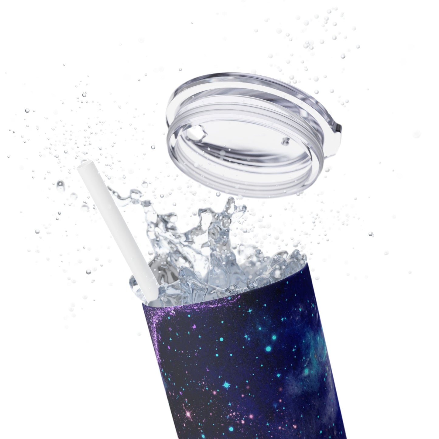 Blue Purple Glitter - SleekSip Skinny 20oz Tumbler with Straw