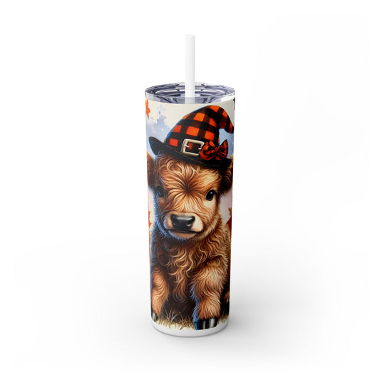 Cute Halloween Cow - SleekSip Skinny 20oz Tumbler with Straw