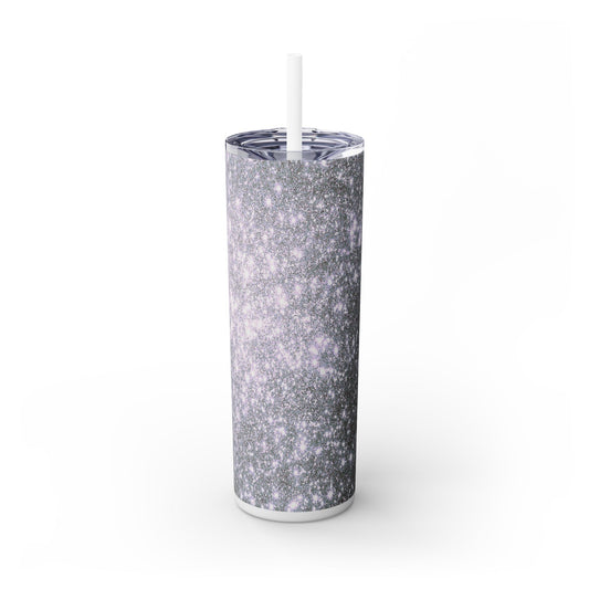 Silver Sparkles - SleekSip Skinny 20oz Tumbler with Straw