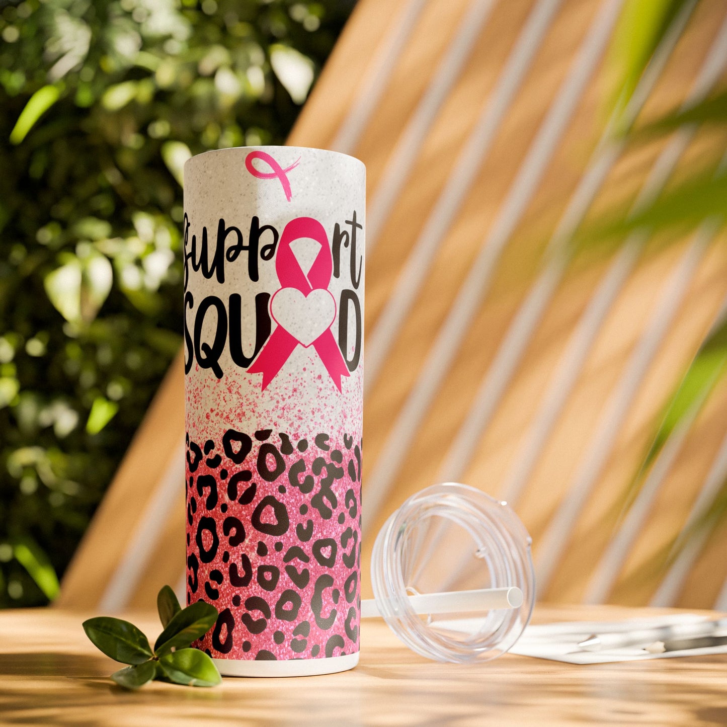 Pink Cancer Support Squad - SleekSip Skinny 20oz Tumbler with Straw