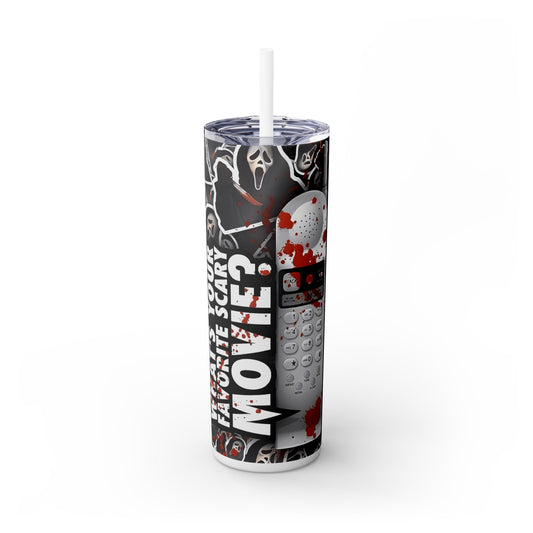 Scary Movie Halloween - SleekSip Skinny 20oz Tumbler with Straw