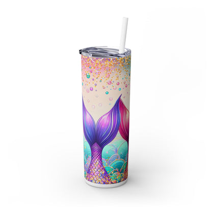 Glitter Mermaid - SleekSip Skinny 20oz Tumbler with Straw