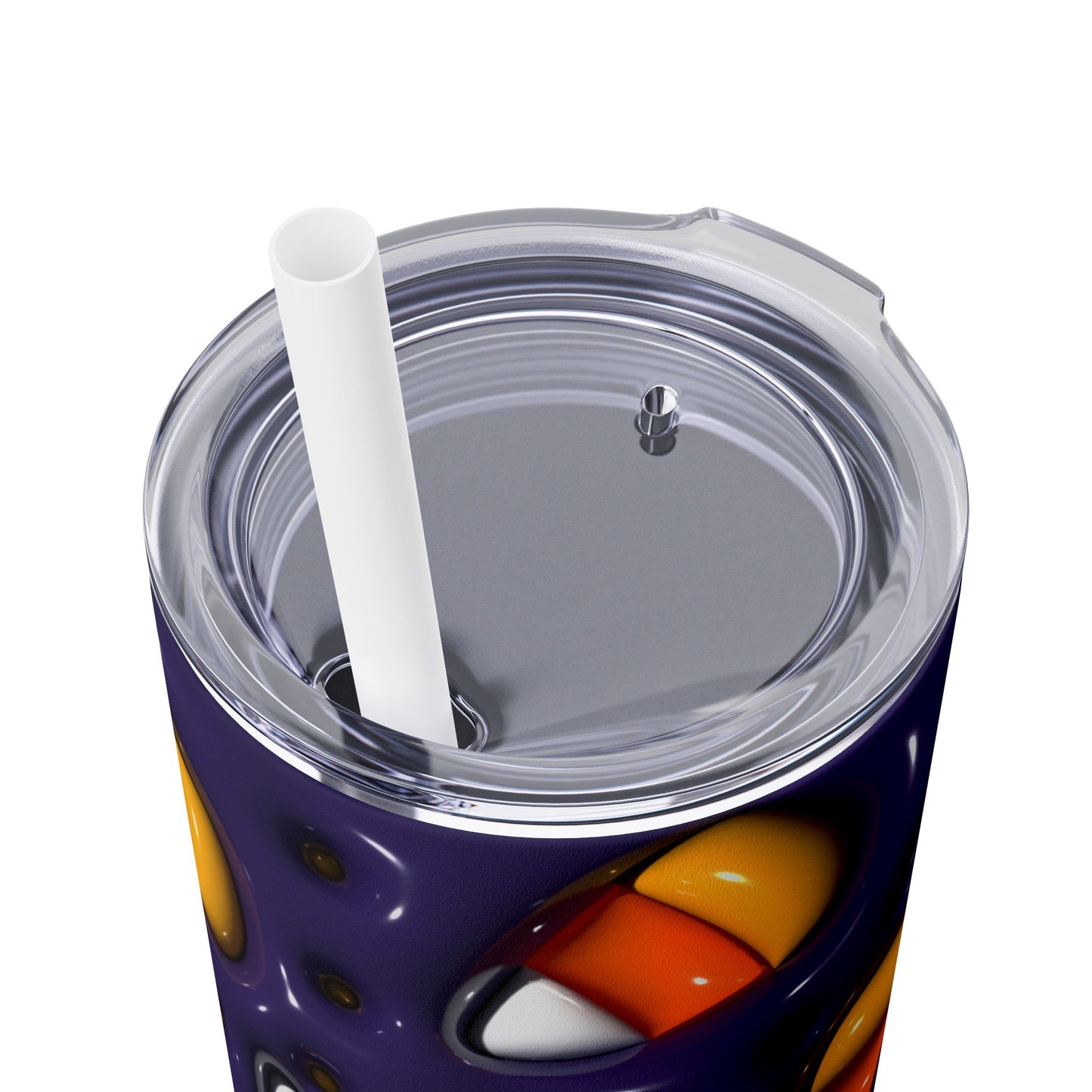 3D Inflated Candy Corn Halloween - SleekSip Skinny 20oz Tumbler with Straw