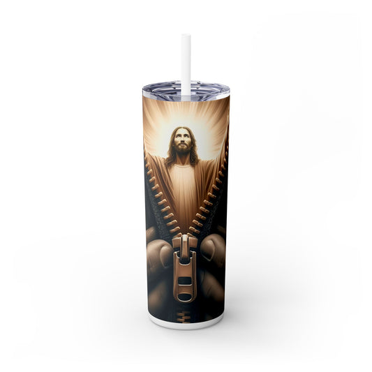 Jesus Christ zipper jacket - SleekSip Skinny 20oz Tumbler with Straw