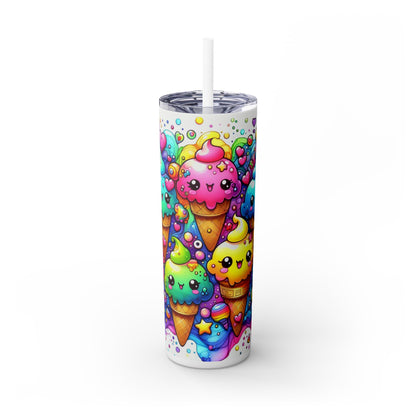 Cute Kawaii Ice Cream - SleekSip Skinny 20oz Tumbler with Straw