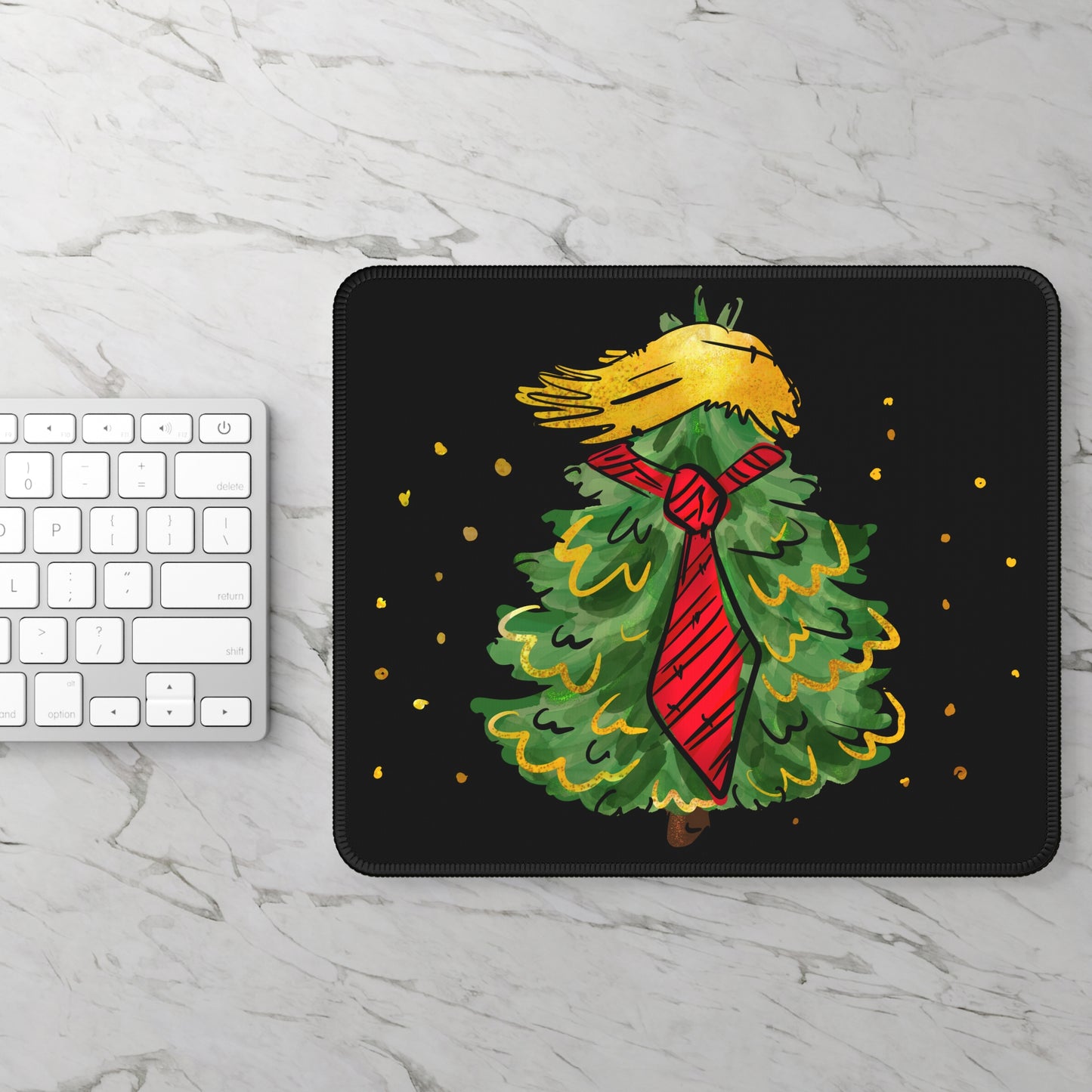 Golden Christmas Tree Mousepad