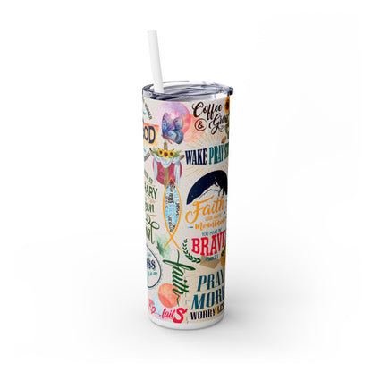 Religious Inspirational - SleekSip Skinny 20oz Tumbler with Straw