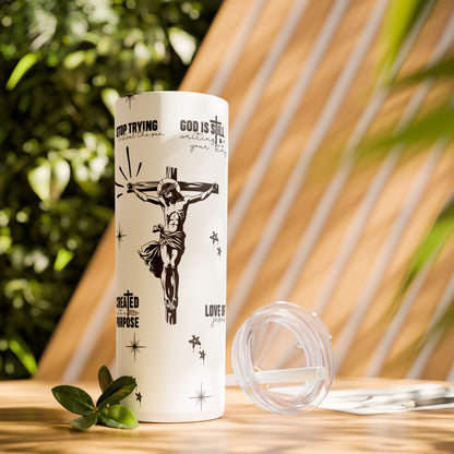 Religious Inspirational - SleekSip Skinny 20oz Tumbler with Straw