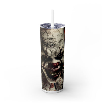 Scary Halloween Clown - SleekSip Skinny 20oz Tumbler with Straw