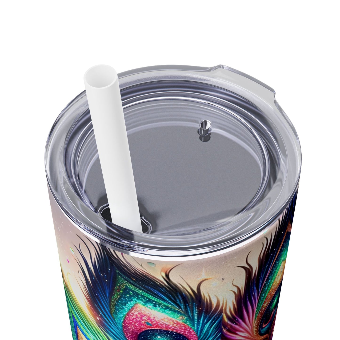 Beautiful Peacock - SleekSip Skinny 20oz Tumbler with Straw