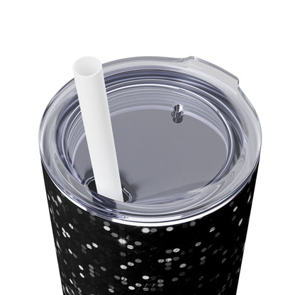 Black Sparkles - SleekSip Skinny 20oz Tumbler with Straw