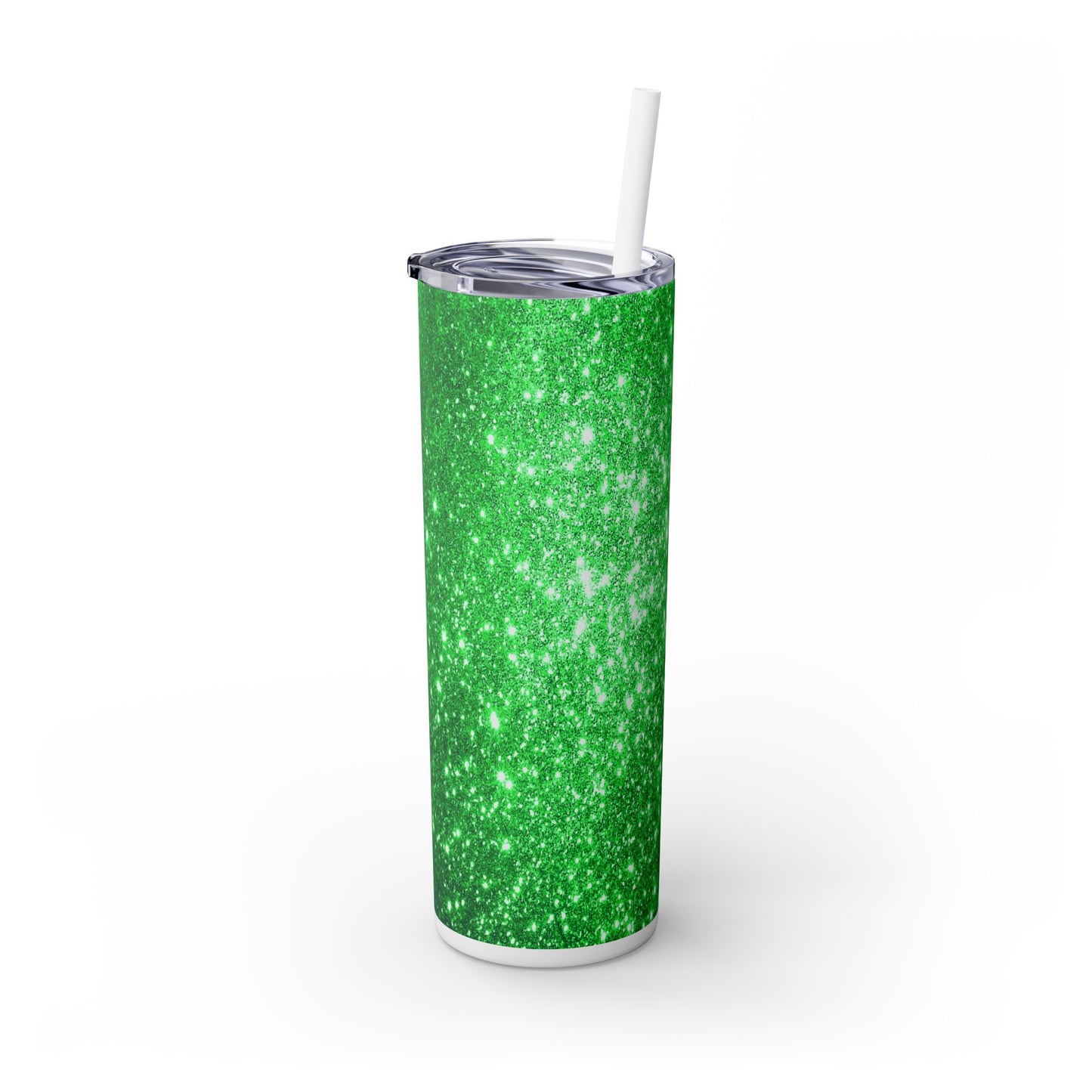 Green Sparkles - SleekSip Skinny 20oz Tumbler with Straw