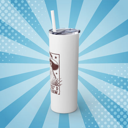 Cowboy Capybara Skinny Tumbler with Straw – 20oz