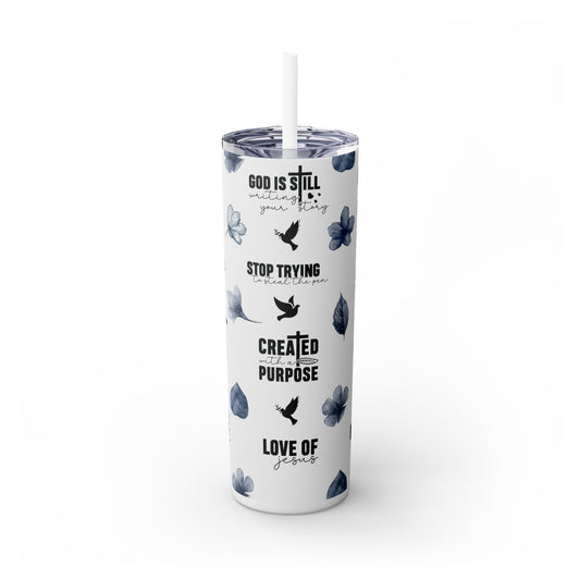 Religious Inspirational - SleekSip Skinny 20oz Tumbler with Straw