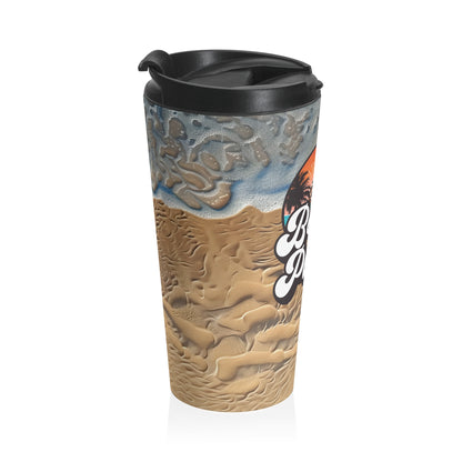 Beach Please 3D Sand Texture Stainless Steel Travel Mug – 15oz