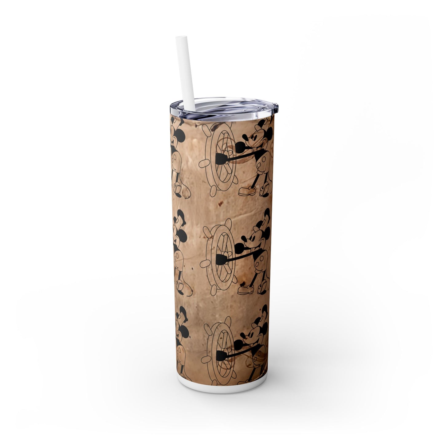 Steamboat Mickey Mouse - SleekSip Skinny 20oz Tumbler with Straw