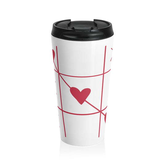 Heart Grid Love Stainless Steel Travel Mug – 15oz