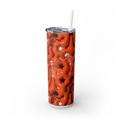 3D Inflated Halloween Bats - SleekSip Skinny 20oz Tumbler with Straw