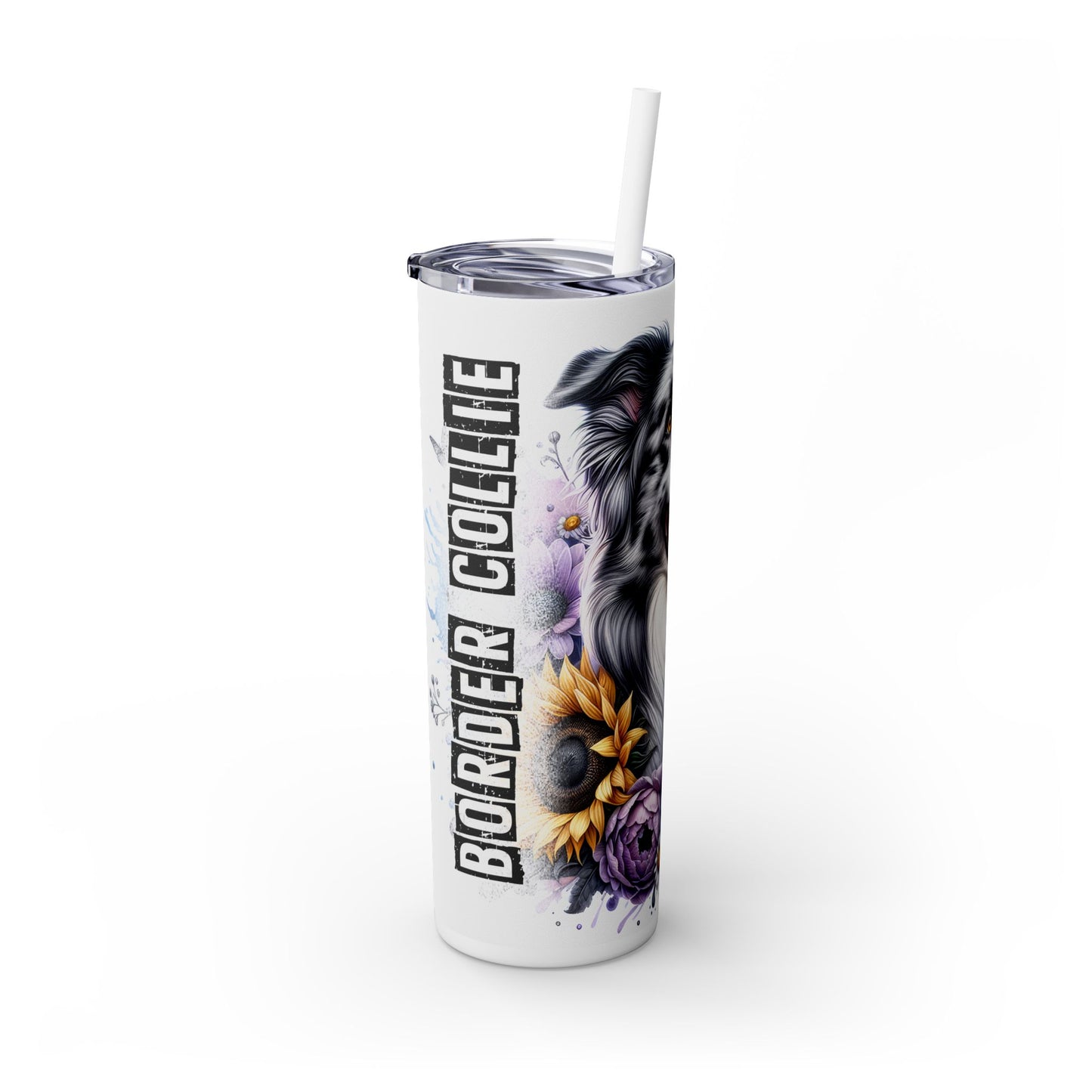 Border Collie - SleekSip Skinny 20oz Tumbler with Straw