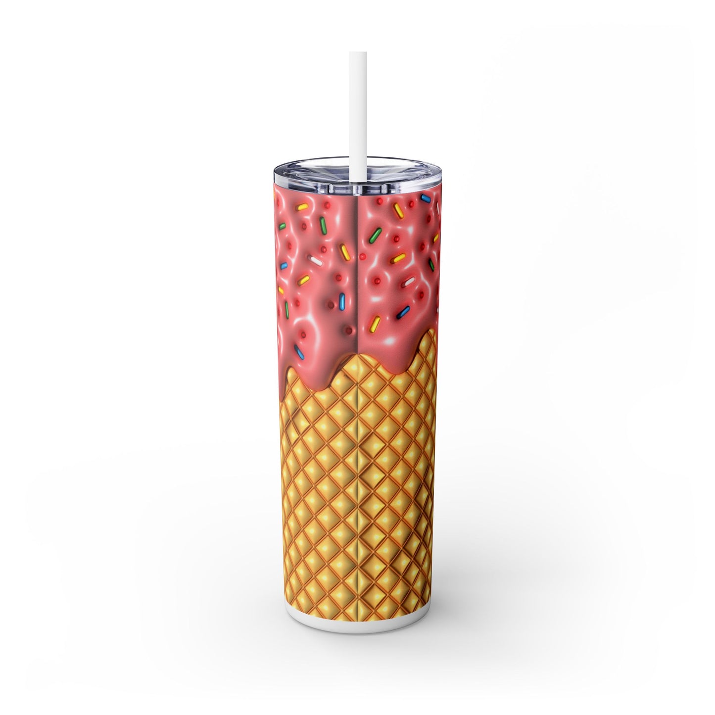 3D Inflated Ice Cream - SleekSip Skinny 20oz Tumbler with Straw