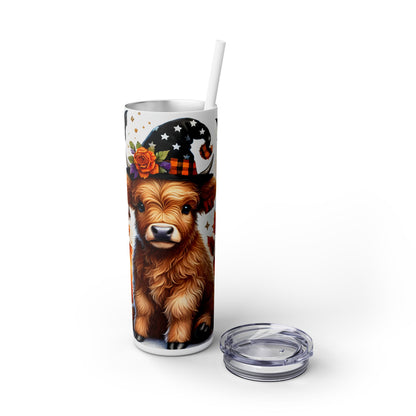 Cute Halloween Cow - SleekSip Skinny 20oz Tumbler with Straw