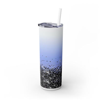 Black Faded Glitter - SleekSip Skinny 20oz Tumbler with Straw