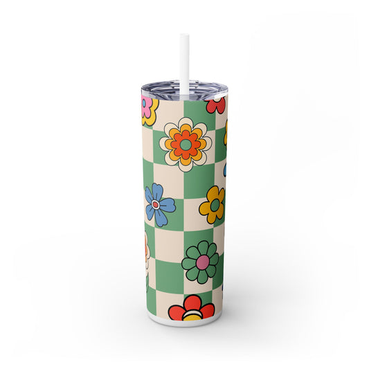 70s Flower Power - SleekSip Skinny 20oz Tumbler with Straw