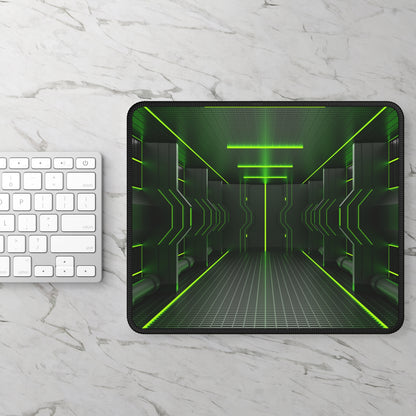 Futuristic Green Neon Tech Mouse Pad