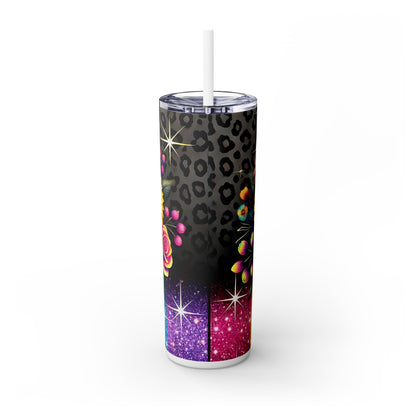 Colorful Bright Flowers - SleekSip Skinny 20oz Tumbler with Straw