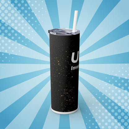 UFO Investigator (Black Stars) Skinny Tumbler with Straw – 20oz