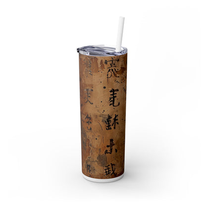 Ancient Japanese Writing - SleekSip Skinny 20oz Tumbler with Straw