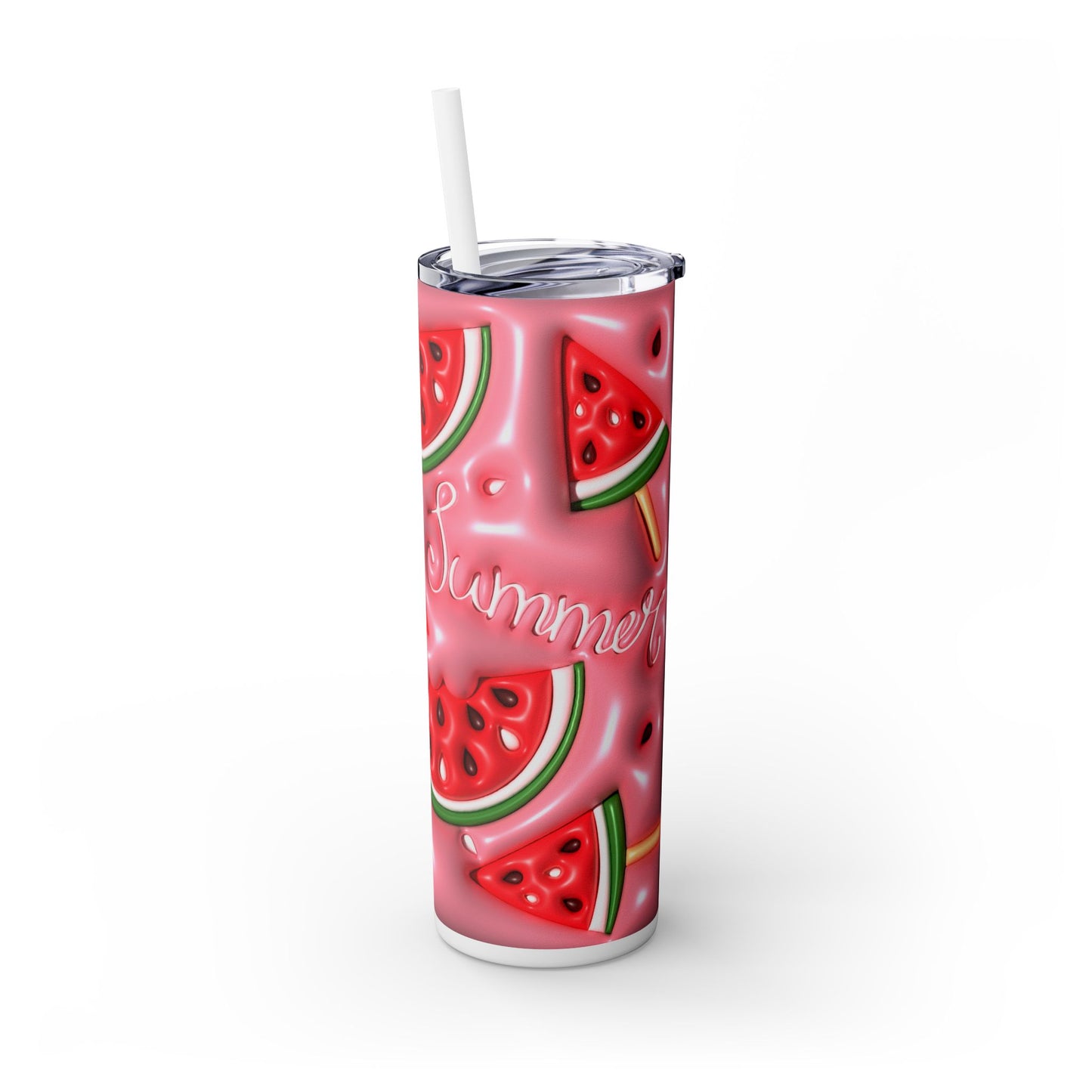 Summer Watermelon - SleekSip Skinny 20oz Tumbler with Straw