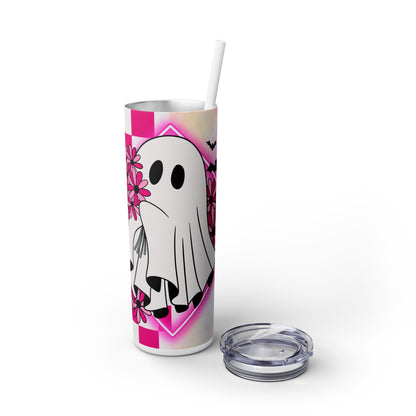 Cute Flower Ghost - SleekSip Skinny 20oz Tumbler with Straw