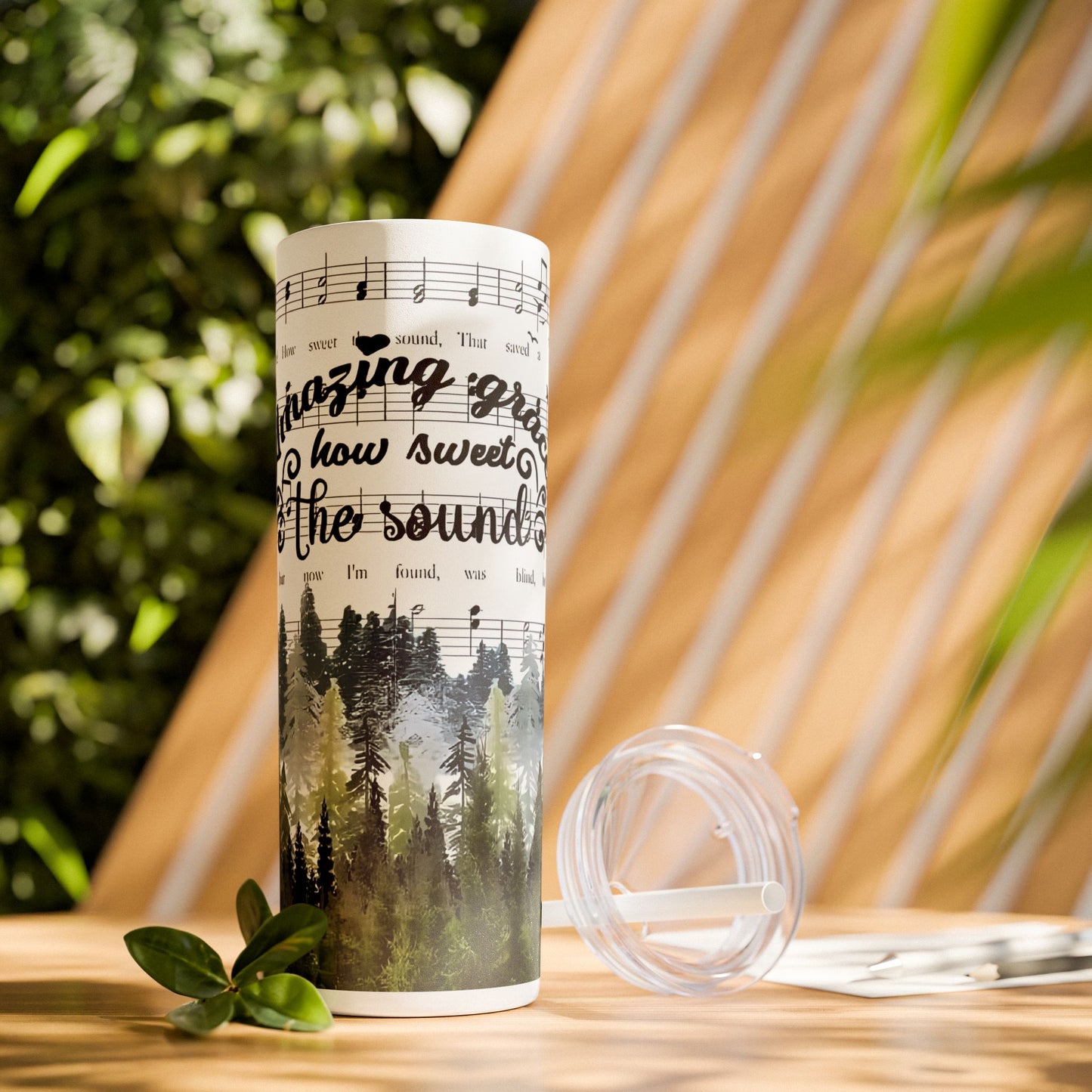 Amazing Grace Music Notes - SleekSip Skinny 20oz Tumbler with Straw