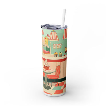 Retro Ice Cream Shop - SleekSip Skinny 20oz Tumbler with Straw